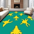 thumbnail image 1 of ODIKA 3'x5' Machine Washable Non-Slip Area Rug, Whimsical Fir Tree Yoga Stance Half Circle Floor Covering Namaste High Traffic Rug with Pad, Yellow, 612628, 1 of 8
