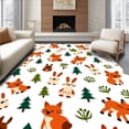 thumbnail image 1 of ODIKA 3'x5' Machine Washable Non-Slip Area Rug, Whimsical Forest Creatures Latch Hook Kit with Adorable Woodland Animals High Traffic Rug with Pad, Orange, 727449, 1 of 8