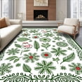thumbnail image 1 of ODIKA 3'x5' Machine Washable Non-Slip Area Rug, Whimsical Hen and Chick Crochet with Holiday Themed Ornamentation High Traffic Rug, Green, 643626, 1 of 7