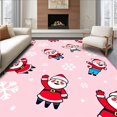 thumbnail image 1 of ODIKA 3'x5' Machine Washable Non-Slip Area Rug, Whimsical North Pole Friend Decorative Floor Cover Winter Gift High Traffic Rug, Pink, 608368, 1 of 7