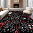 thumbnail image 1 of ODIKA 3x5 Machine Washable Non-Slip Area Rug, Whimsical Snowfall Fantasy Enchanted Gift Bringer Trio High Traffic Rug with Pad, Black, 739876, 1 of 8