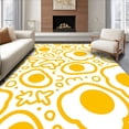 thumbnail image 1 of ODIKA 3'x5' Machine Washable Non-Slip Area Rug, Whimsical Sunny Side Motif with Playful Cartoon High Traffic Rug, Yellow, 721991, 1 of 7