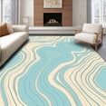 thumbnail image 1 of ODIKA 3'x5' Machine Washable Non-Slip Area Rug, Whispering Topographic Waves with Subtle Interlocking High Traffic Rug with Pad, Beige, 471144, 1 of 8