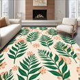thumbnail image 1 of ODIKA 3'x5' Machine Washable Non-Slip Area Rug, Wild Fern Blossom Interlocking Floral Accent High Traffic Rug with Pad, Ivory, 618350, 1 of 8