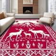 thumbnail image 1 of ODIKA 3'x5' Machine Washable Non-Slip Area Rug, Wilderness Crystal Hearth Garnish High Traffic Rug with Pad, Red, 733078, 1 of 8