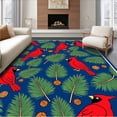thumbnail image 1 of ODIKA 3'x5' Machine Washable Non-Slip Area Rug, Winter Cardinal Pine Branch Decorative Floor High Traffic Rug with Pad, Red, 505537, 1 of 8