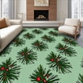 thumbnail image 1 of ODIKA 3'x5' Machine Washable Non-Slip Area Rug, Winter Pine Branch with Evergreen Needle Cascade High Traffic Rug, Green, 606743, 1 of 7