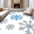 thumbnail image 1 of ODIKA 3'x5' Machine Washable Non-Slip Area Rug, Winter Snowflake Mosaic Cushion Cover with Elegant Frosted Motifs High Traffic Rug with Pad, White, 736341, 1 of 8