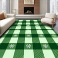 thumbnail image 1 of ODIKA 3'x5' Machine Washable Non-Slip Area Rug, Winter Wonderland Buffalo Check Adornment High Traffic Rug with Pad, Green, 503958, 1 of 8