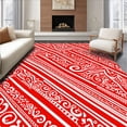 thumbnail image 1 of ODIKA 3'x5' Machine Washable Non-Slip Area Rug, Winter Wonderland Cane Stripe Design High Traffic Rug with Pad, Red, 613899, 1 of 8