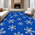 thumbnail image 1 of ODIKA 3'x5' Machine Washable Non-Slip Area Rug, Wintry Seasonal Jubilation Entryway Statement High Traffic Rug with Pad, Blue, 629823, 1 of 8