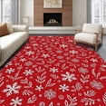 thumbnail image 1 of ODIKA 3'x5' Machine Washable Non-Slip Area Rug, Yuletide Celebration Elegant Seasonal Dazzling Hearth Decoration High Traffic Rug, Red, 605574, 1 of 7