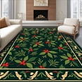 thumbnail image 1 of ODIKA 3'x5' Machine Washable Non-Slip Area Rug, Yuletide Decorative Entrance Bathroom Absorbent High Traffic Rug, Green, 627365, 1 of 7