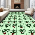 thumbnail image 1 of ODIKA 3'x5' Machine Washable Non-Slip Area Rug, Yuletide Gingham Celebration High Traffic Rug with Pad, Green, 503957, 1 of 8