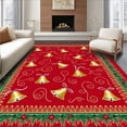 thumbnail image 1 of ODIKA 3'x5' Machine Washable Non-Slip Area Rug, Yuletide Melody Entryway Greeting Semicircular Decoration High Traffic Rug, Red, 507192, 1 of 7