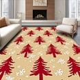 thumbnail image 1 of ODIKA 3'x5' Machine Washable Non-Slip Area Rug, Yuletide Pine Hearth Seasonal Embellishment High Traffic Rug, Beige, 605589, 1 of 7