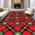 thumbnail image 1 of ODIKA 3'x5' Machine Washable Non-Slip Area Rug, Yuletide Plaid Tartan Decorative Seasonal Hearth Covering High Traffic Rug, Red, 432988, 1 of 7