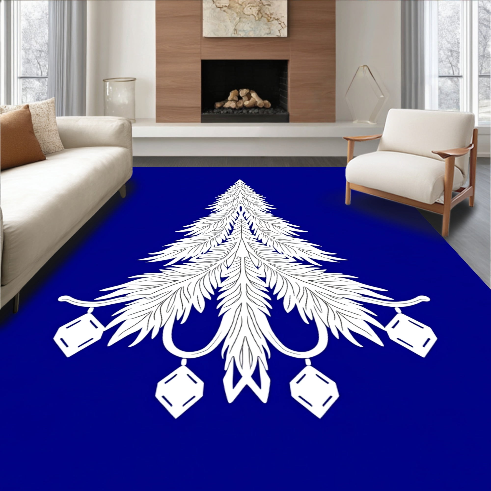 Spruce Tree Rug ODIKA 3'x5' Machine Washable Non-Slip Area Rug, Yuletide Spruce ...