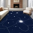thumbnail image 1 of ODIKA 3'x5' Machine Washable Non-Slip Area Rug, in the Dark Galaxy Constellation Map Floor High Traffic Rug, Blue, 692179, 1 of 7