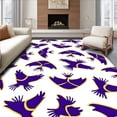 thumbnail image 1 of ODIKA 3'x5' Machine Washable Non-Slip Area Rug, with Interlocking Raven and Abstract Gridiron Lines High Traffic Rug with Pad, Purple, 671137, 1 of 8