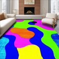 thumbnail image 1 of ODIKA 4'x6' Machine Washable Non-Slip Area Rug, Groovy Hand Shaped Abstract Bath High Traffic Rug, Pink, 148839, 1 of 7