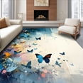 thumbnail image 1 of ODIKA 4' x 6' Machine Washable Non-Slip Area Rug, Abstract Butterfly High Traffic Rug, Blue, 178649, 1 of 7
