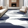 thumbnail image 1 of ODIKA 4'x6' Machine Washable Non-Slip Area Rug, Abstract Line in Grey and Navy Modern Design High Traffic Rug, Gray, 104796, 1 of 7
