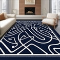 thumbnail image 1 of ODIKA 4' x 6' Machine Washable Non-Slip Area Rug, Abstract Maze High Traffic Rug, Blue, 445002, 1 of 7
