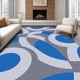 thumbnail image 1 of ODIKA 4' x 6' Machine Washable Non-Slip Area Rug, Abstract Oval High Traffic Rug, Blue, 366111, 1 of 7