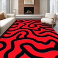 thumbnail image 1 of ODIKA 4' x 6' Machine Washable Non-Slip Area Rug, Abstract Squiggle High Traffic Rug, Red, 448939, 1 of 7