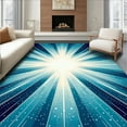 thumbnail image 1 of ODIKA 4' x 6' Machine Washable Non-Slip Area Rug, Abstract Starburst High Traffic Rug, Blue, 235003, 1 of 7