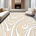 thumbnail image 1 of ODIKA 4'x6' Machine Washable Non-Slip Area Rug, Flowing Wave with Curved Lines High Traffic Rug, Beige, 497832, 1 of 7