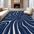 thumbnail image 1 of ODIKA 4' x 6' Machine Washable Non-Slip Area Rug, Abstract Swirl High Traffic Rug, Blue, 434506, 1 of 7
