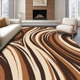 thumbnail image 1 of ODIKA 4' x 6' Machine Washable Non-Slip Area Rug, Abstract Swirl High Traffic Rug, Brown, 424699, 1 of 7