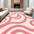 thumbnail image 1 of ODIKA 4' x 6' Machine Washable Non-Slip Area Rug, Abstract Swirl High Traffic Rug, Pink, 373344, 1 of 7