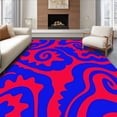 thumbnail image 1 of ODIKA 4'x6' Machine Washable Non-Slip Area Rug, Abstract Swirl Featuring Vibrant Curves and Dynamic Flow High Traffic Rug, Red, 497781, 1 of 7