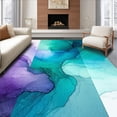 thumbnail image 1 of ODIKA 4' x 6' Machine Washable Non-Slip Area Rug, Abstract Swirl High Traffic Rug, Teal, 140551, 1 of 7