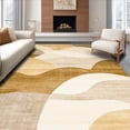 thumbnail image 1 of ODIKA 4'x6' Machine Washable Non-Slip Area Rug, Whimsical Bear Featuring Curves and Playful Contours High Traffic Rug, Beige, 129967, 1 of 7