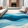 thumbnail image 1 of ODIKA 4'x6' Machine Washable Non-Slip Area Rug, Breeze Ocean Inspired Design High Traffic Rug, Blue, 136179, 1 of 7