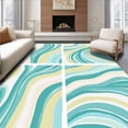 thumbnail image 1 of ODIKA 4' x 6' Machine Washable Non-Slip Area Rug, Abstract Wave High Traffic Rug, Blue, 361217, 1 of 7