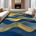 thumbnail image 1 of ODIKA 4' x 6' Machine Washable Non-Slip Area Rug, Abstract Wave High Traffic Rug, Gold, 262911, 1 of 7
