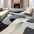 thumbnail image 1 of ODIKA 4'x6' Machine Washable Non-Slip Area Rug, Grey Swirls Accent Non Slip Hallway High Traffic Rug, Gray, 104275, 1 of 7