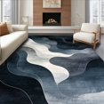 thumbnail image 1 of ODIKA 4' x 6' Machine Washable Non-Slip Area Rug, Abstract Wave High Traffic Rug, Gray, 225729, 1 of 7