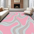 thumbnail image 1 of ODIKA 4' x 6' Machine Washable Non-Slip Area Rug, Abstract Wave High Traffic Rug, Pink, 349397, 1 of 7