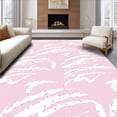 thumbnail image 1 of ODIKA 4'x6' Machine Washable Non-Slip Area Rug, Abstract Brushstroke Modern Minimalist Practical Household High Traffic Rug, Pink, 579316, 1 of 7