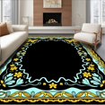 thumbnail image 1 of ODIKA 4' x 6' Machine Washable Non-Slip Area Rug, Art Nouveau Butterfly High Traffic Rug, Black, 472824, 1 of 7