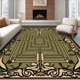 thumbnail image 1 of ODIKA 4' x 6' Machine Washable Non-Slip Area Rug, Art Nouveau Maze High Traffic Rug, Multi, 491802, 1 of 7