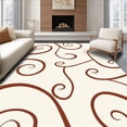 thumbnail image 1 of ODIKA 4' x 6' Machine Washable Non-Slip Area Rug, Art Nouveau Swirl High Traffic Rug, Brown, 554607, 1 of 7
