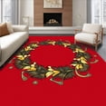 thumbnail image 1 of ODIKA 4' x 6' Machine Washable Non-Slip Area Rug, Art Nouveau feather High Traffic Rug, Red, 733556, 1 of 7