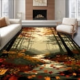 thumbnail image 1 of ODIKA 4' x 6' Machine Washable Non-Slip Area Rug, Autumnal Tree High Traffic Rug, Brown, 60131, 1 of 7